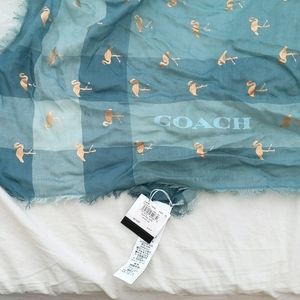 COPY - Coach rose gold flamingo blue scarf